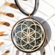MOSS AGATE BLACK TOURMALINE orgonite necklace seed of life, orgonite, orgonite necklace, orgonite with moss agate