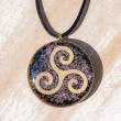 AMETHYST BLACK TOURMALINE orgonite necklace the triskelion, orgonite, orgonite necklace, amethyst