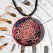 ROSEQUARTZ BLACK TOURMALINE orgonite necklace triquetra, orgonite, orgonite necklace, rose quartz