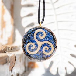 lapis lazuli, black tourmaline, orgonite, orgonite necklace