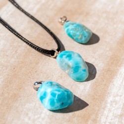 Larimar sterling silver pendant necklace jewelry, larimar stone, larmirar crystal.