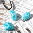 Larimar sterling silver pendant necklace jewelry, larimar stone, larmirar crystal.
