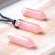 ROSE QUARTZ necklace point (silver ring) ROSE QUARTZ pendant ROSE QUARTZ crystal