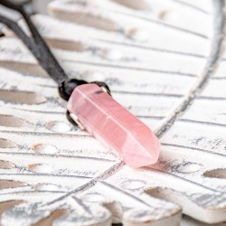 ROSE QUARTZ necklace point (silver ring) ROSE QUARTZ pendant ROSE QUARTZ crystal