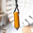 TIGER'S EYE necklace point (silver ring), tiger's eye jewelry, tiger's eye