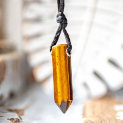 TIGER'S EYE necklace point (silver ring), tiger's eye jewelry, tiger's eye