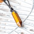 TIGER'S EYE necklace point (silver ring), tiger's eye jewelry, tiger's eye