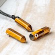 TIGER'S EYE necklace point (silver ring), tiger's eye jewelry, tiger's eye