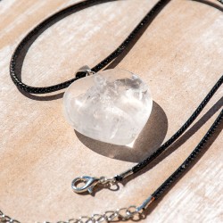 clear quartz, clear quartz crystal, CLEAR QUARTZ necklace heart