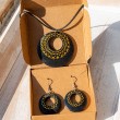 MANDALA Unique handmade jewelry set black gold, mandala, mandala jewelry