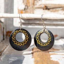MANDALA Unique handmade jewelry set black gold, mandala, mandala jewelry
