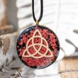 thulite, black tourmaline, orgonite, orgonite necklace, energy jewelry, love crystal, merkaba
