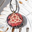 thulite, black tourmaline, orgonite, orgonite necklace, energy jewelry, love crystal, merkaba