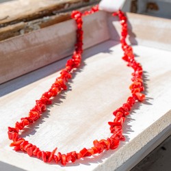 Red coral chips necklace jewelry red coral