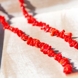 Red coral chips necklace jewelry red coral