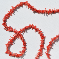 Red coral chips necklace jewelry