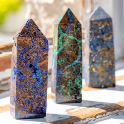 azurite malachite obelisk, azurite malachite crystal,