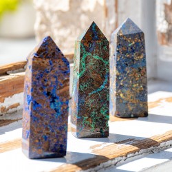 azurit malahit obelisk, redki kristali, azurit malahit kristal,  azurite malachite crystal,