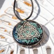 AMAZONITE TOURMALINE  orgonite necklace triqetra ring