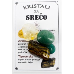 SET CRYSTALS FOR LUCK, citrine, tiger eye, green aventurine