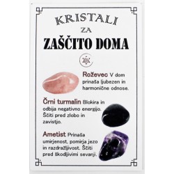 komplet kristalov za zaščito doma, roževec črni turmalin, ametist, zaščita, kristali