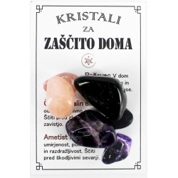 protection crystals, SET CRYSTALS FOR HOME PROTECTION, rosequartz, black turmaline, amethyst