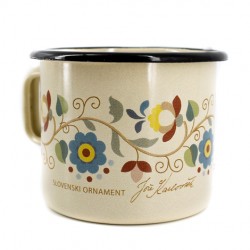 enamelled cup, Slovenian ornament